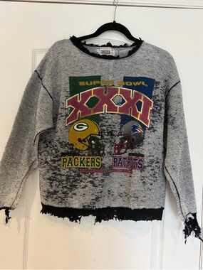 Vintage Twin Green Bay Packers New England Patriots 1997 Super Bowl 31 Sweater-M